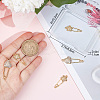 6Pcs 2 Styles Brass Micro Pave Cubic Zirconia Connector Charms KK-BBC0005-56-3
