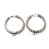 Tarnish Resistant 201 Stainless Steel Huggie Hoop Earrings Findings STAS-A167-01Q-P-1