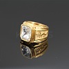 304 Stainless Steel with Cubic Zirconia Dragon Pattern Finger Rings for Men FS-WGD623F-18-1