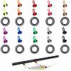 50 Sets 10 Colors Plastic & Silicone O-Rings Fishing Rod Pole Hook Keeper Sets FIND-FH0003-26-1