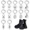 12Pcs 6 Styles Tibetan Style Alloy Spider Web & Spider Shoe Charms HJEW-PH02287-1