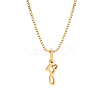 1pc Brass Chain & 304 Stainless Steel Letter Pendant Necklaces NJEW-LP0001-40F-G-1