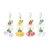 4Pcs Glass & ABS Imitation Pearl Pendant Decoration HJEW-TA00352-2