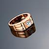 Real Rose Gold Plated Brass Cubic Zirconia Wide Band Rings For Men RJEW-BB06392-10RG-3