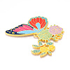 Rack Plating Alloy Enamel Big Pendants ENAM-N056-399F-G-2