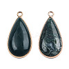 Natural Moss Agate Pendants X-G-S344-51B-2