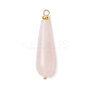 Natural Rose Quartz Pendants PALLOY-JF04760-01-2