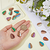 16Pcs 8 Colors Transparent Resin & Walnut Wood Big Pendants RESI-HS0001-01D-3