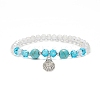 6Pcs 6 Style Synthetic Turquoise & Glass Beaded Stretch Bracelets Set BJEW-JB08995-4