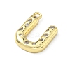 Brass Micro Pave Clear Cubic Zirconia Pendants KK-I476-02G-U-2