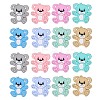 16Pcs 8 Colors Cartoon Bear Silicone Focal Beads JX699A-1