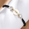 Flat Round with Infinity 304 Stainless Steel Link Bracelets BJEW-A036-04B-G-1