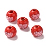 Printed Wood European Beads LS-WOOD-F011-05-1