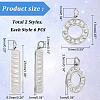 12Pcs 2 Style 304 Stainless Steel Pendants STAS-DC0010-22-2