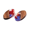 Transparent Resin and Walnut Wood Pendants RESI-T057-03F-2