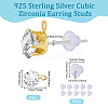30Pcs Clear Cubic Zirconia Stud Earring Findings EJEW-BBC0002-07A-2