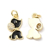 Real 16K Gold Plated Brass Micro Pave Clear Cubic Zirconia Pendants ZIRC-L103-059G-01-1