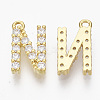 Brass Micro Pave Cubic Zirconia Charms KK-T060-05-N-G-NF-2