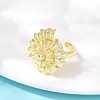 Ocean Theme Brass Cuff Rings RJEW-C135-01G-05-3