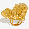 304 Stainless Steel Heart-shaped Cuff Ring for Women KQ1488-2-1