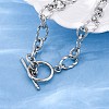 304 Stainless Steel Twisted Ovel Link Chain Bracelets for Women BJEW-A036-09P-3