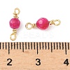 Dyed Natural Agate Faceted Round Connector Charms KK-C097-06G-01-3