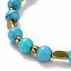 5Pcs 5 Style Synthetic Turquoise(Dyed) & Hematite & Glass Sead Beads Stretch Bracelets Set BJEW-JB07670-03-6
