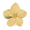 Flower Rack Plating Brass Cuff Rings for Women RJEW-G323-07G-2