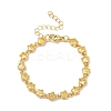 Star Brass Pave Cubic Zirconia Link Chain Bracelets for Women BJEW-P385-03G-07-1