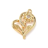 Brass Micro Pave Clear Cubic Zirconia Pendants KK-D504-10G-1