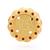 Adjustable Flower Alloy & Iron Rhinestone Bezel Cup Ring Base with Rotatable Tray MAK-T012-03G-2