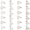48Pcs 6 Styles Textured Heart 304 Stainless Steel Stud Earring Findings STAS-SP0001-48-1