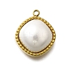 Plastic Imitation Shell Pendants STAS-H201-01C-G-1