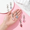 6Pcs 6 Colors Angel Glass Pearl & Alloy Pendant Decoration HJEW-YW00072-5