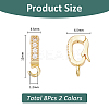 8Pcs 2 Colors Brass Micro Pave Clear Cubic Zirconia Twister Clasps KK-FH0007-74-2