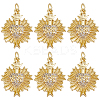 6Pcs Rack Plating Brass Micro Pave Cubic Zirconia Pendants KK-BBC0009-57-1