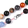Natural & Synthetic Mixed Stone Round Beaded Necklaces NJEW-T016-08-3
