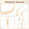 Wall Hanging Photo Display with Wooden Beads Garland AJEW-WH20011-54C-6