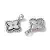 Brass & Shell & Clear Cubic Zirconia Pendants KK-G497-12P-2