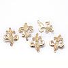 Rack Plating Brass Cubic Zirconia Links ZIRC-S019-01G-1