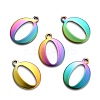 Ion Plating(IP) 304 Stainless Steel Alphabet Charms STAS-H122-O-M-2