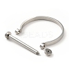 Non-Tarnish 304 Stainless Steel D Shape Bar Screw Bangle BJEW-G636-04B-P-4