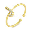 Rack Plating Brass Open Cuff Rings for Women RJEW-F162-02G-J-1