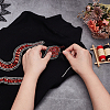 Snake Paillette Rhinestone Cloth Sew on Appliques PATC-WH0008-138-5
