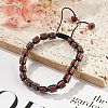 Adjustable Natural Red Jasper and Non-magnetic Synthetic Hematite Braided Bead Bracelets BJEW-Z090-01M-1