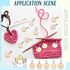 Wood Flat Round with Paw Print Pendant Locking Stitch Markers HJEW-NB00118-5