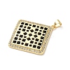 Brass Micro Pave Cubic Zirconia Resin Pendants KK-L239-047G-B-3