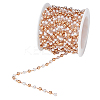   Brass & Resin Imitation Pearl Round Beaded Chains CHC-PH0001-20-1