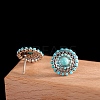Synthetic Turquoise Stud Earrings EJEW-C178-06A-1