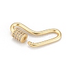 Brass Micro Pave Cubic Zirconia Screw Carabiner Lock Charms ZIRC-G160-60G-3